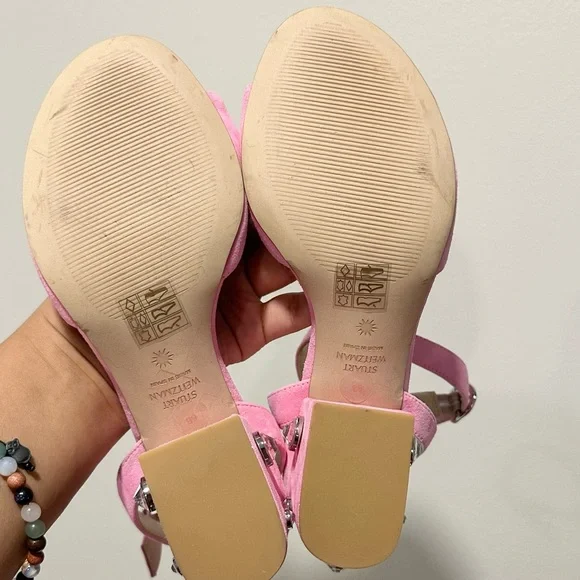 🌹STUART WEITZMAN 🌹 Allshine 75 Crystal-Embellished Suede Sandals Size: 6B - Picture 10 of 10